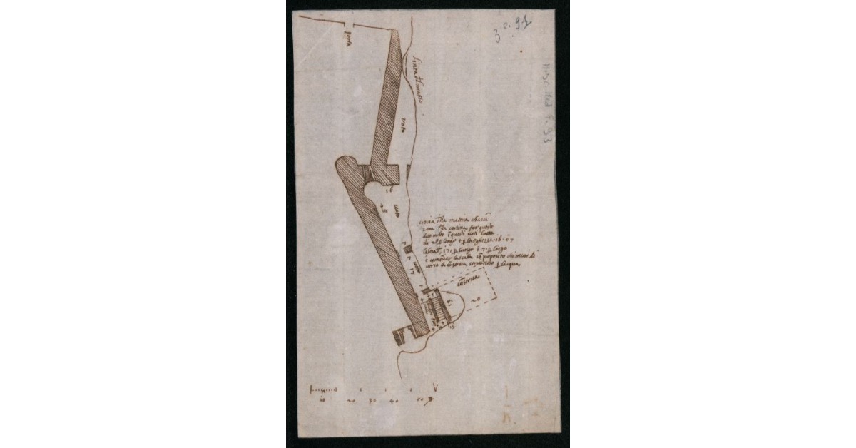 [Pianta di un particolare delle fortificazioni di Portoferraio con annessa caserma]