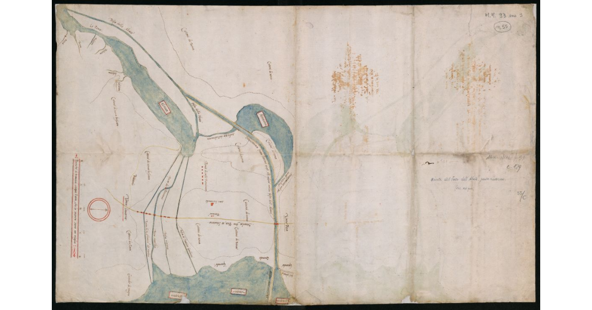 [Pianta della pianura di Pisa-Livorno con l'acquitrino di Stagno e la Fossa dell'Abate]