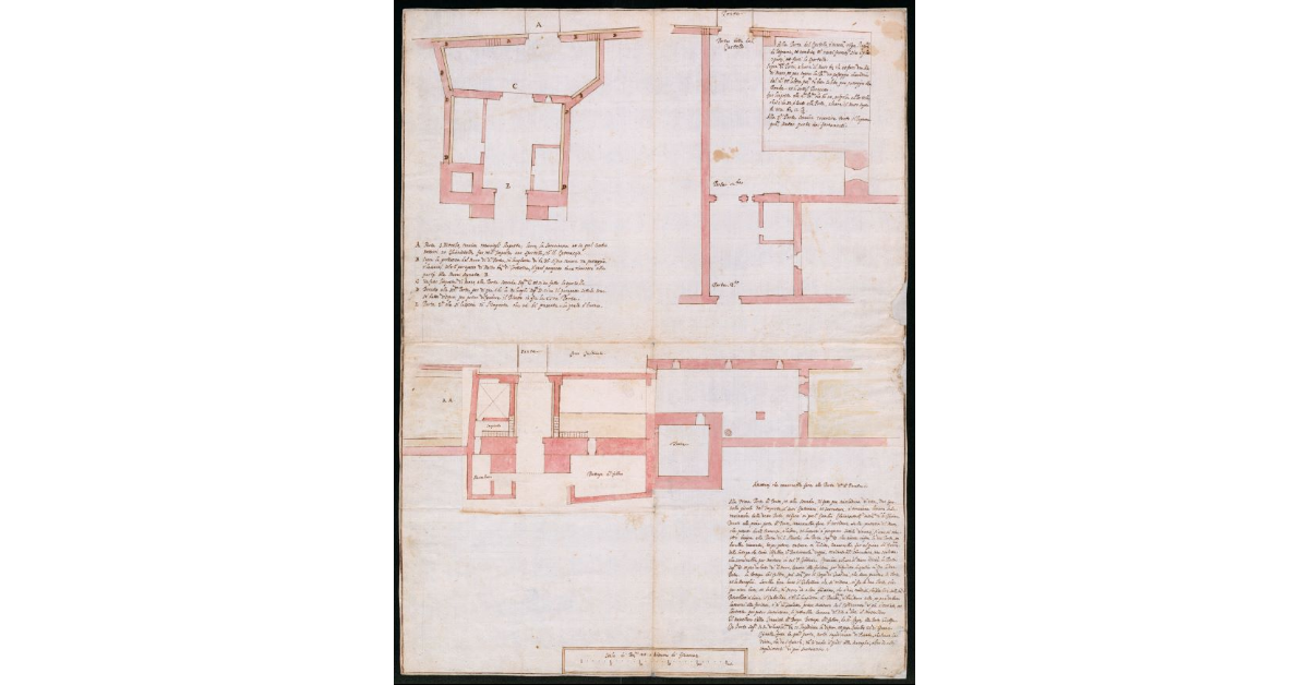 [Piante delle tre Porte della cerchia muraria di Sansepolcro con progetto di lavori]