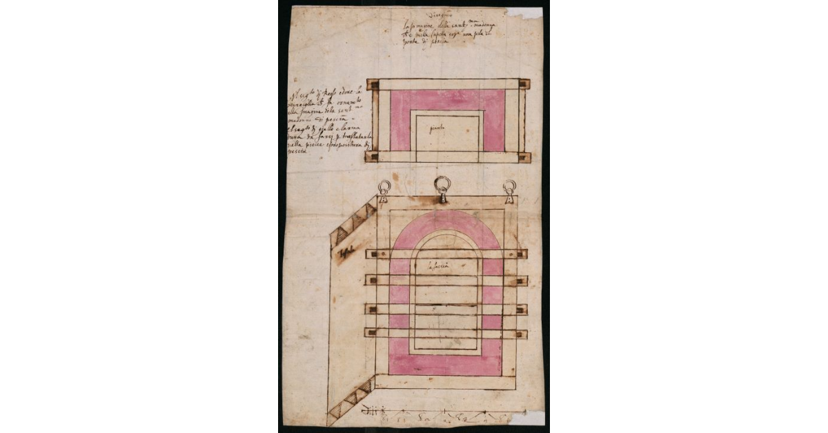 Disegno la immagine della Sant.ma Madonna che c'è nella Cappella sopra una pila del ponte di Pescia