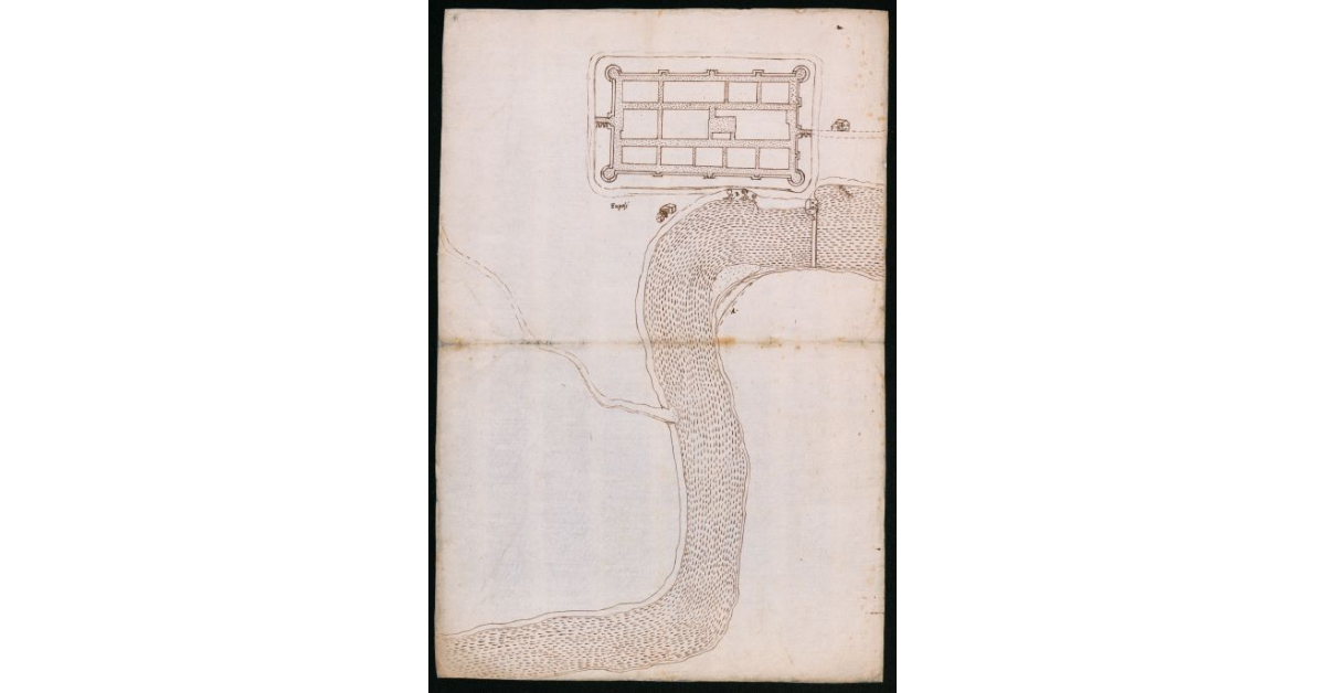 [Pianta di un tratto del fiume Arno presso Empoli]