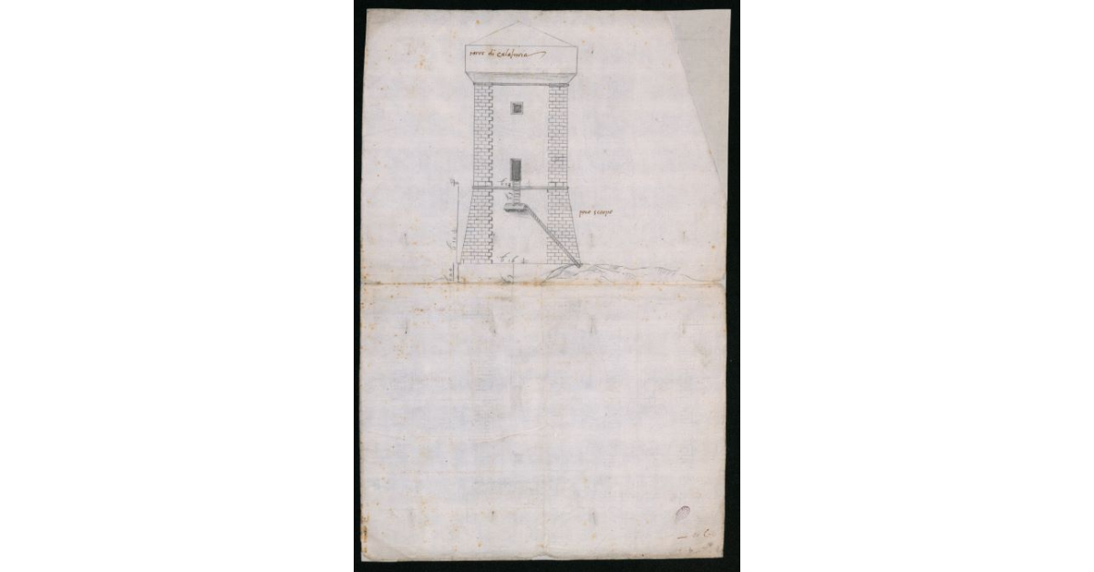 [Prospetto della Torre di Calafuria nella costiera livornese]
