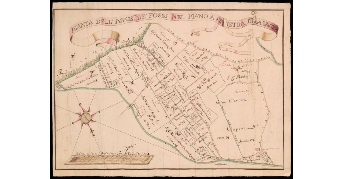 Pianta dell'Imposizione de' fossi nel piano a sinistra della Vagra
