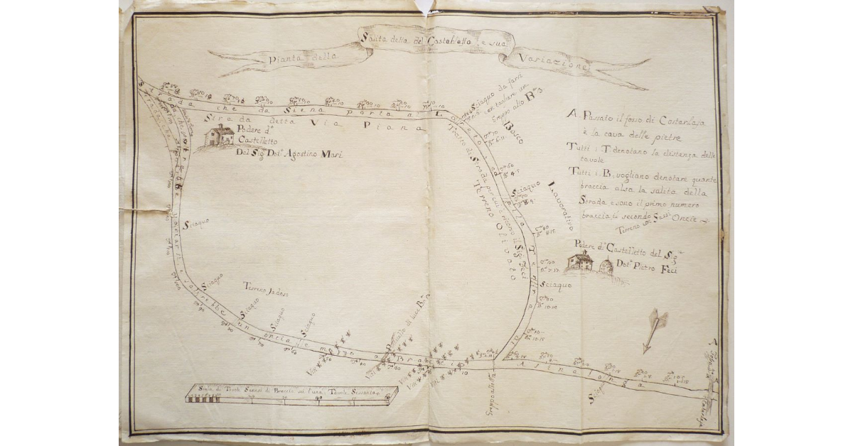 Pianta della Salita detta del Castelletto, e sua Variazione [sulla Via Lauretana]
