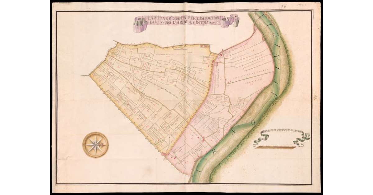 Cartone o pianta per l'Imposizione dei lavori d'Arno a Cintoia