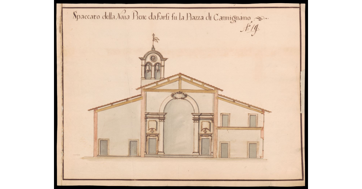 Spaccato della nova Pieve da farsi su la Piazza di Carmignano