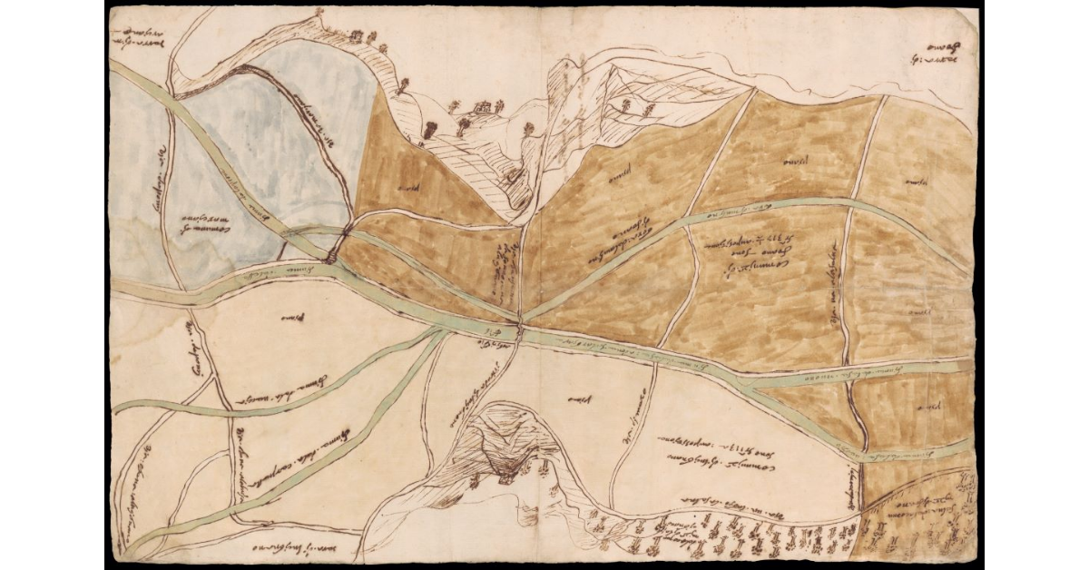[Pianta di un tratto del fiume Esse nelle comunità di Foiano, Lucignano e Marciano]