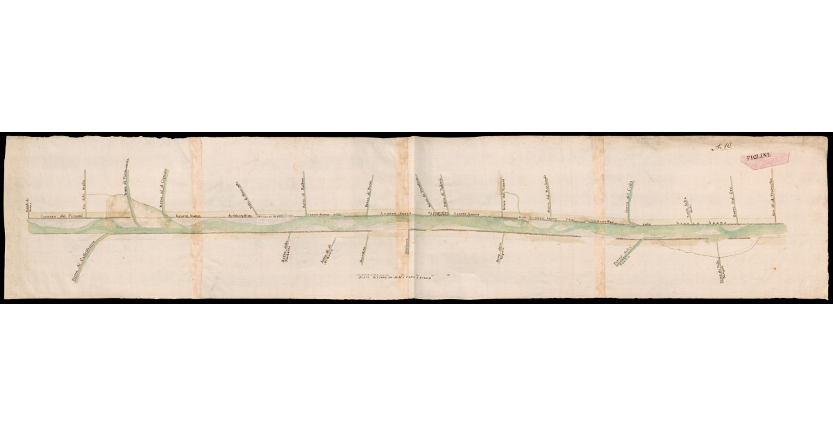 [Pianta di un tratto del Fiume Arno presso Figline Valdarno]