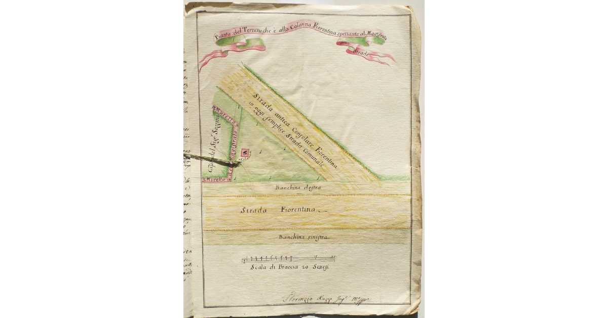 Pianta del Terreno, che è alla Colonna Fiorentina [nei pressi di Siena] spettante al Magistrato delle Strade
