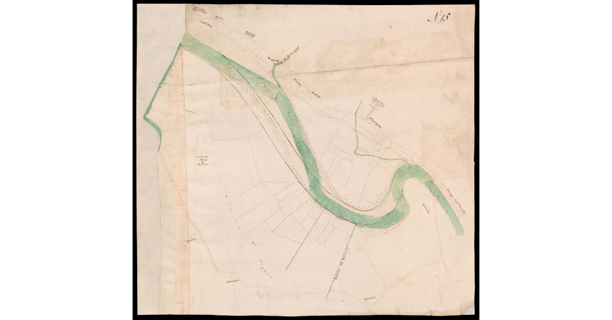[Pianta di un tratto del fiume Arno presso Incisa Valdarno]