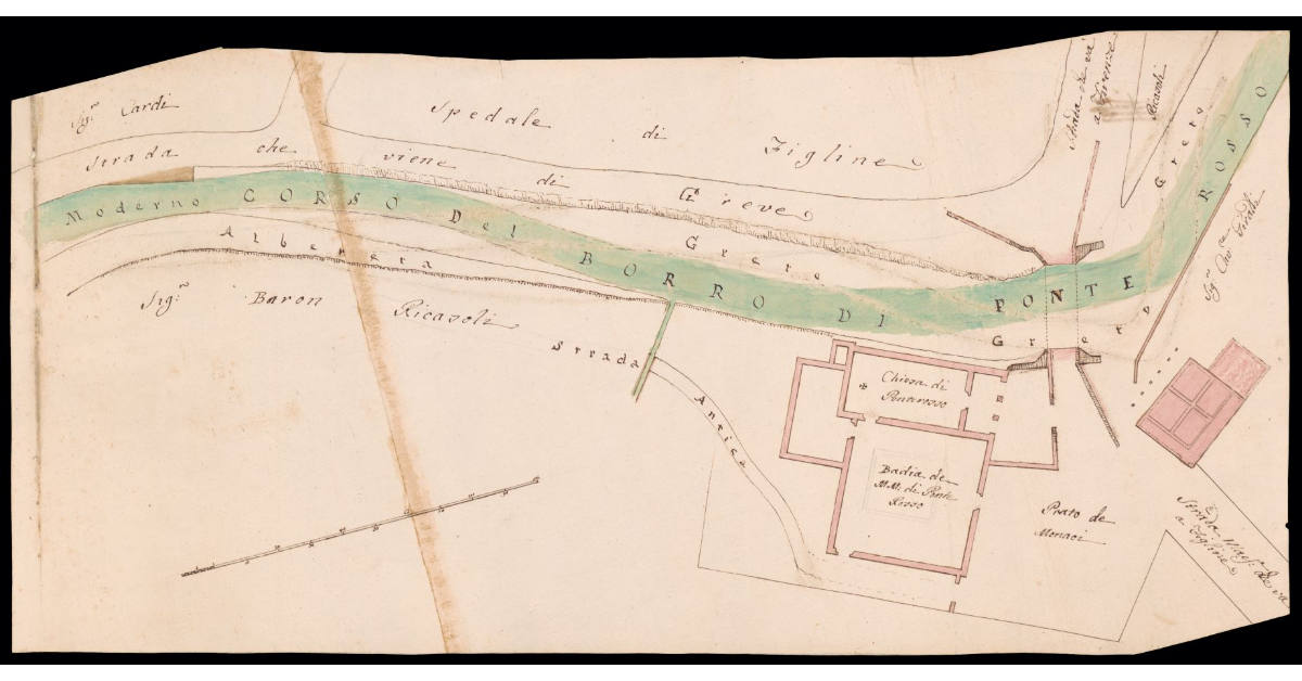 Moderno corso del Borro di Ponte Rosso [presso l'omonimo ponte a Figline Valdarno]