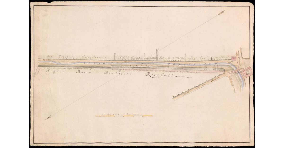 [Pianta di un tratto del Borro di Ponte presso Figline Valdarno]