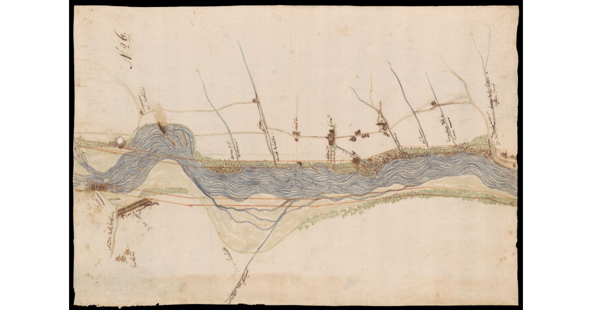 [Pianta di un tratto del fiume Arno presso Figline Valdarno]