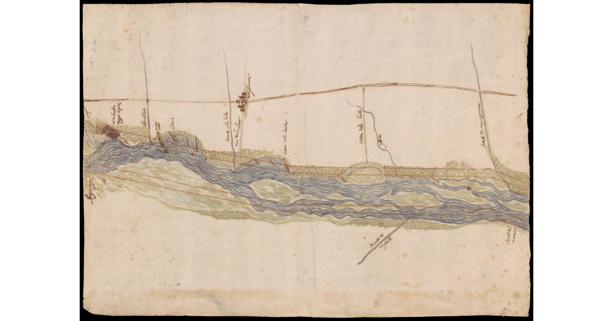 [Pianta di un tratto del fiume Arno presso S. Giovanni Valdarno]