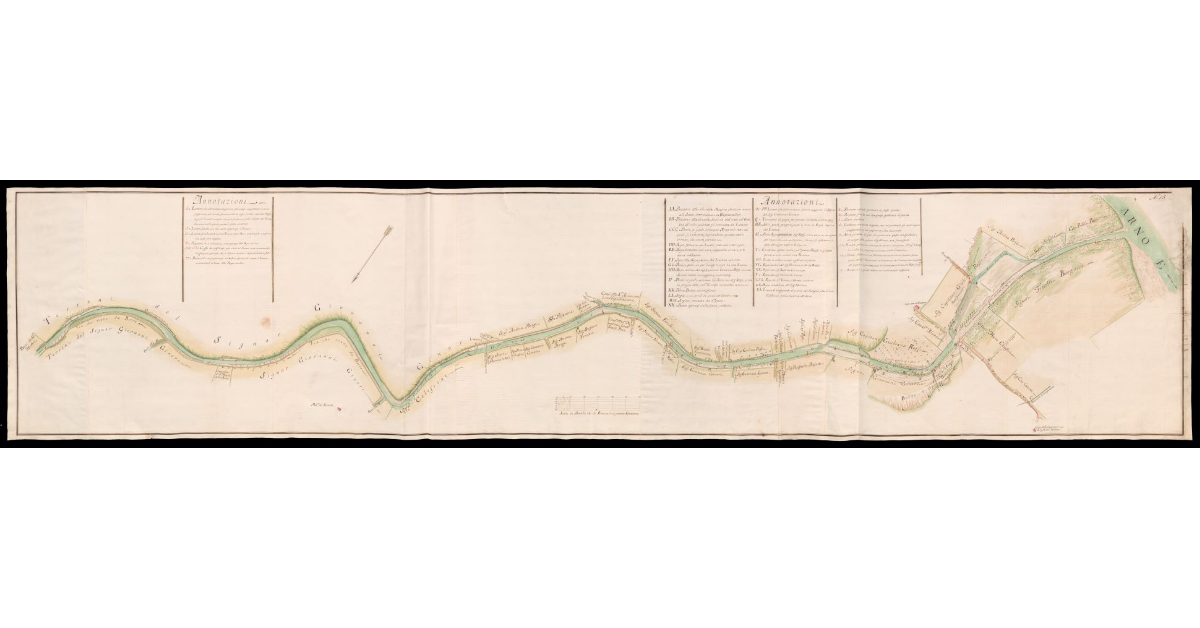 [Pianta del torrente Loreno fino alla sua confluenza nel fiume Arno nel Valdarno di Sopra]