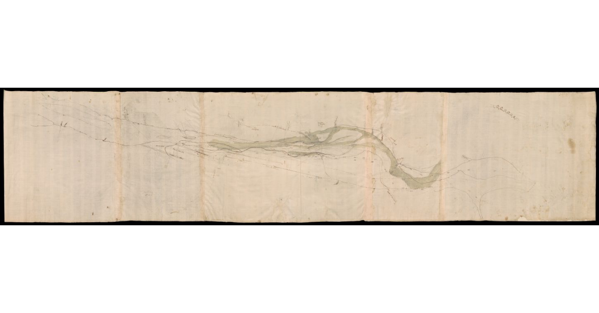 [Sbozzo di pianta di terreni lungo il fiume Arno]