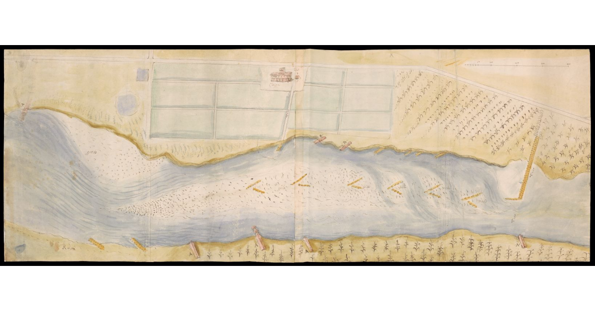 [Pianta di un tratto del fiume Arno con le Cascine di S.A.S. alla Porta a Prato]