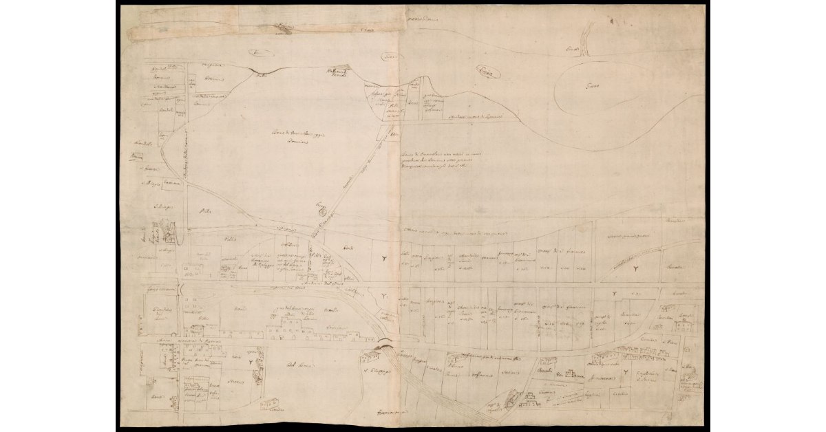 [Pianta dei terreni a nord dell'Arno tra S. Biagio a Petriolo e Quaracchi]