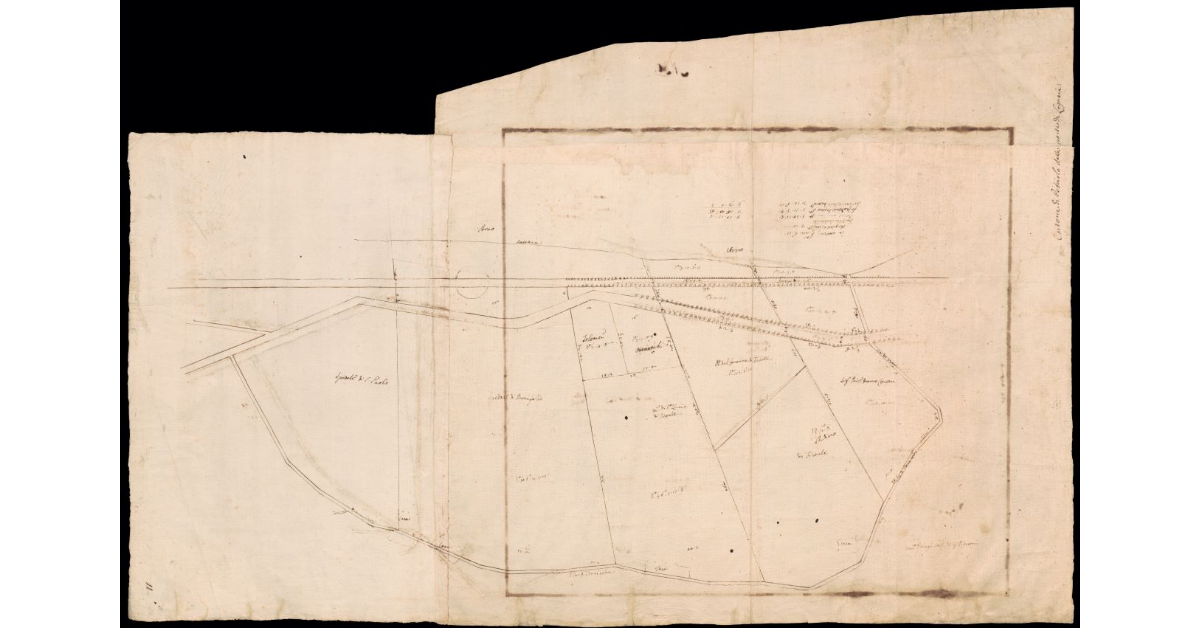 [Sbozzo di appezzamenti di terreno lungo un tratto dell'Arno tra via Torcicoda e dei Vanni]