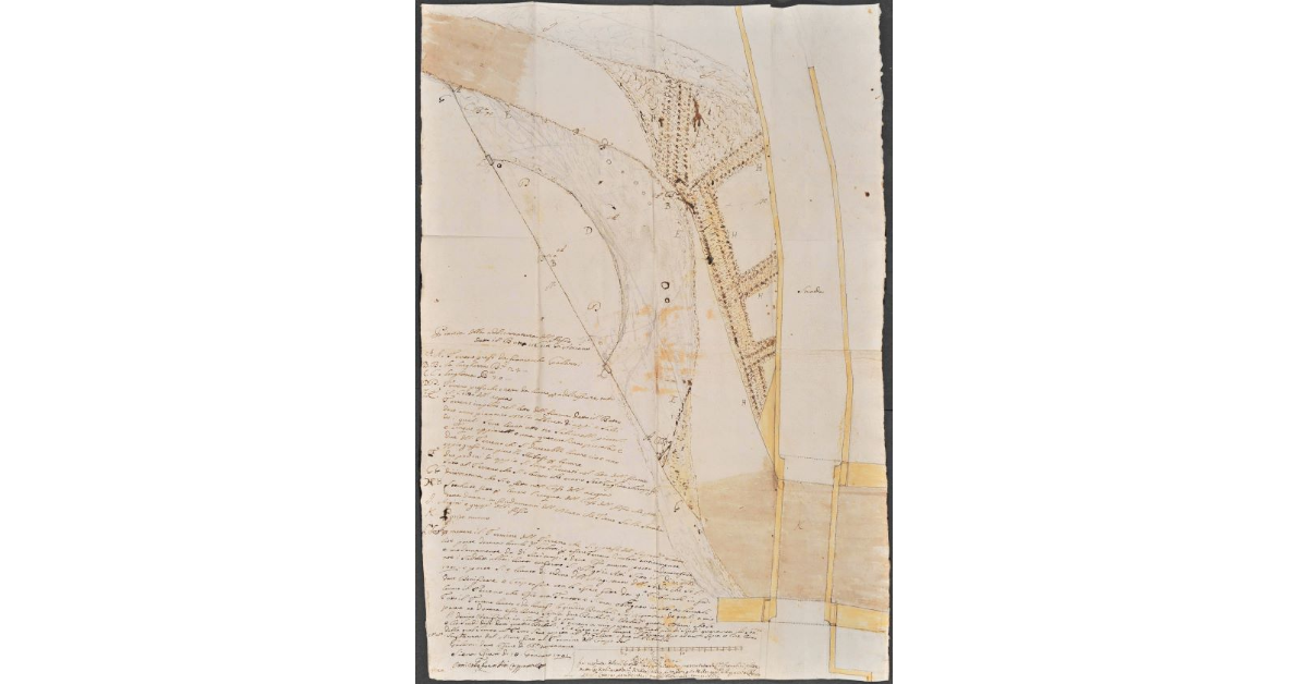 Pianta della addirizzatura dell' fosso detto il Botro in Corte di Asciano