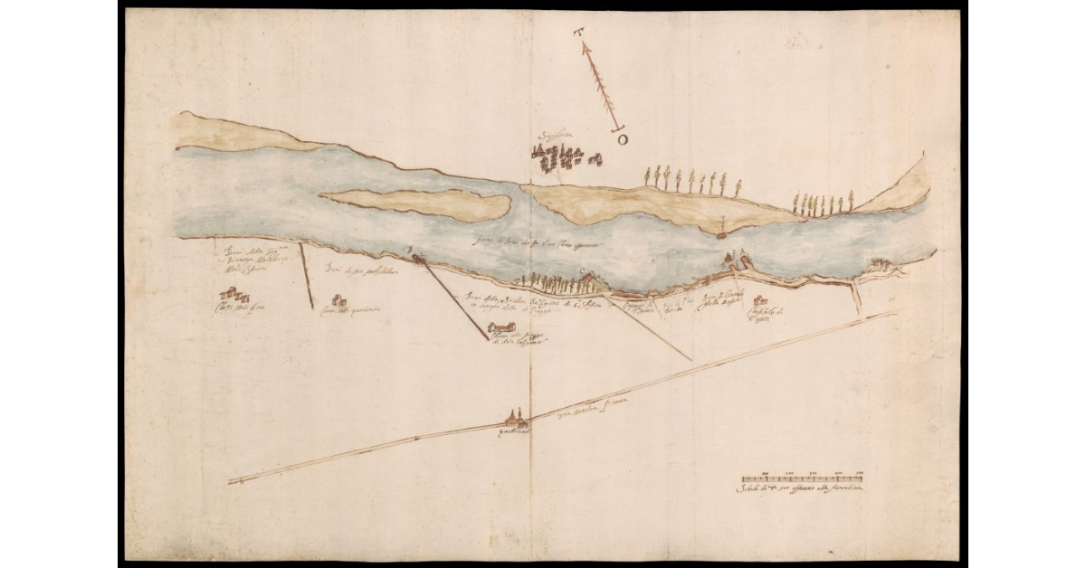 [Pianta di un tratto del fiume Arno presso Sovigliana d'Empoli]