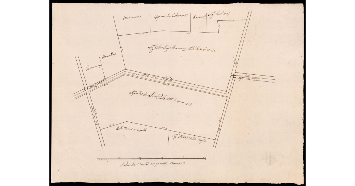 [Pianta di appezzamenti di terreno lungo il Fosso di Stagnolo]