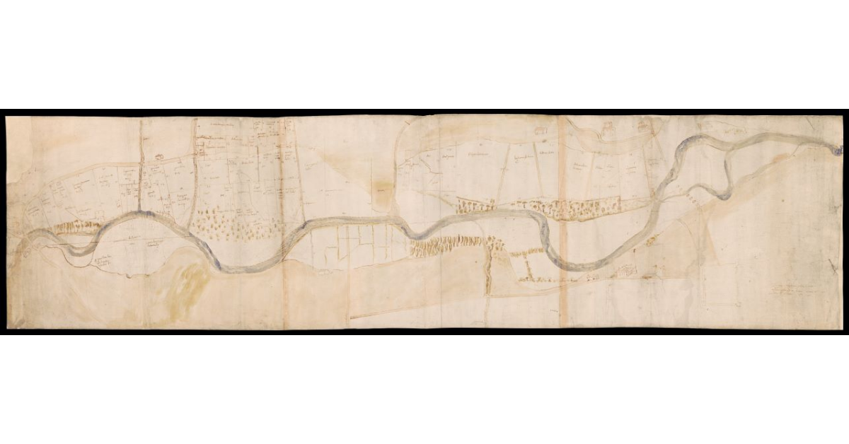 [Pianta di un tratto del fiume Sieve dal Ponte a Sagginale]