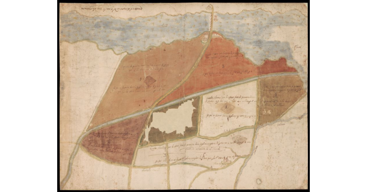 [Pianta di una parte della Valdichiana presso il Ponte di Valiano]