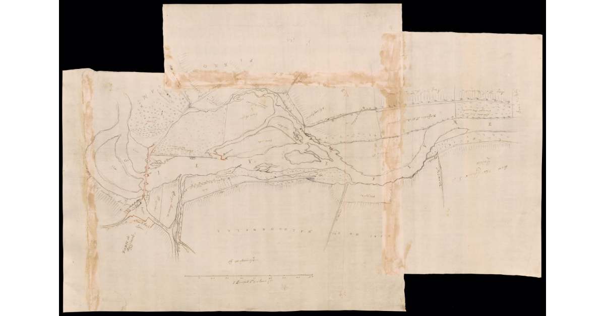 [Pianta di un tratto del fiume Sieve presso il Ponte di Sagginale]
