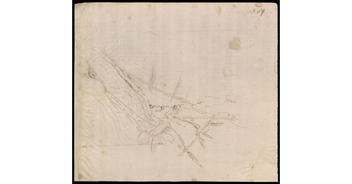 [Pianta di un tratto del fiume Bisenzio presso Cavalciotto]