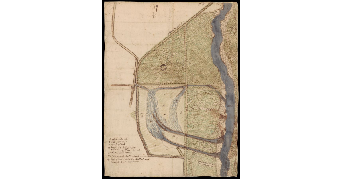 [Pianta di un tratto del fiume Arno presso Brozzi]