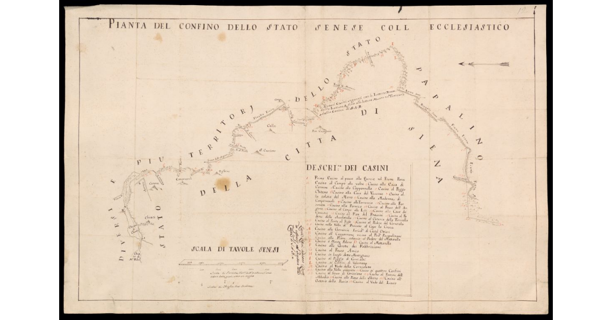 Pianta del confino dello Stato Senese coll'Ecclesiastico