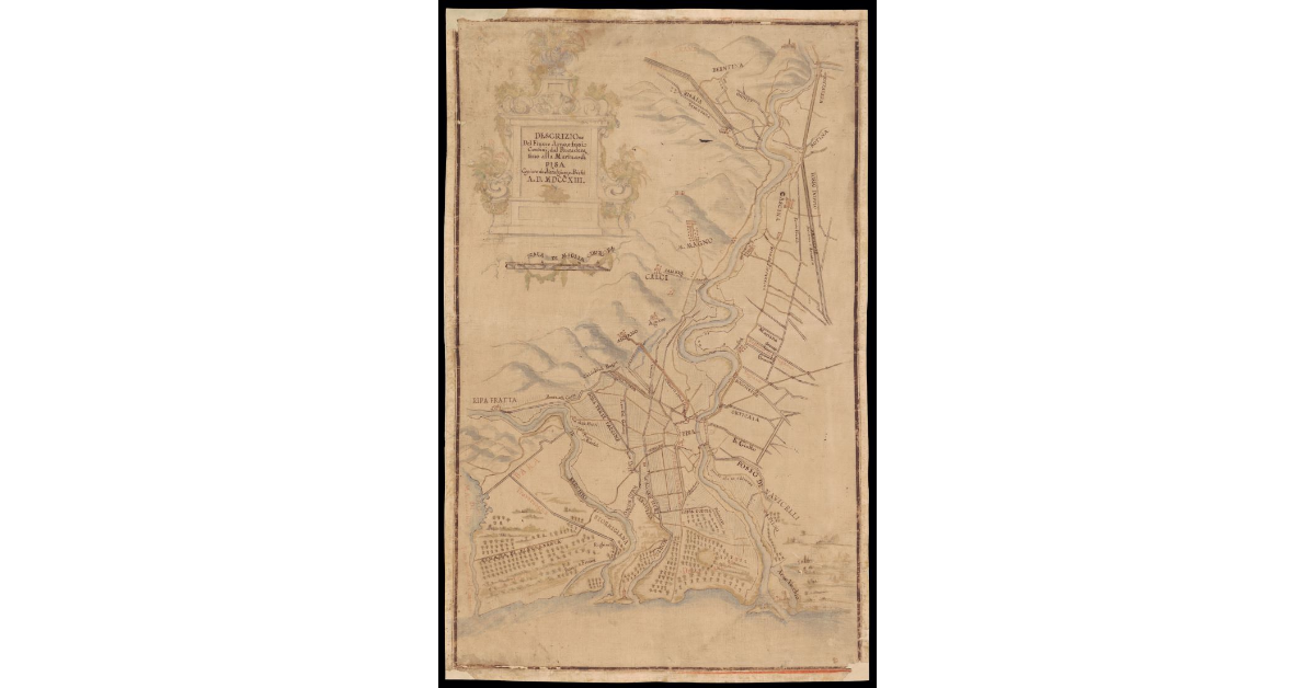 Descrizione del fiume Arno e suoi confini dal Pontedera fino alla Marina di Pisa copiata da Natalgiuseppe Bichi A.D. MDCCXIII