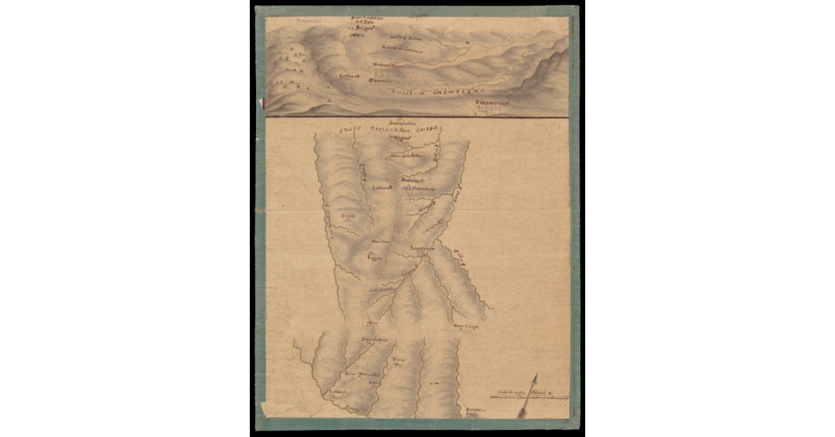 [Pianta del Mugello e dell'Appennino toscano fino al confine con lo Stato della Chiesa]