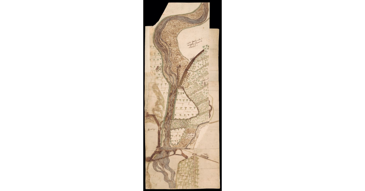 [Pianta del fiume Pesa prima della confluenza nel fiume Arno presso Montelupo]