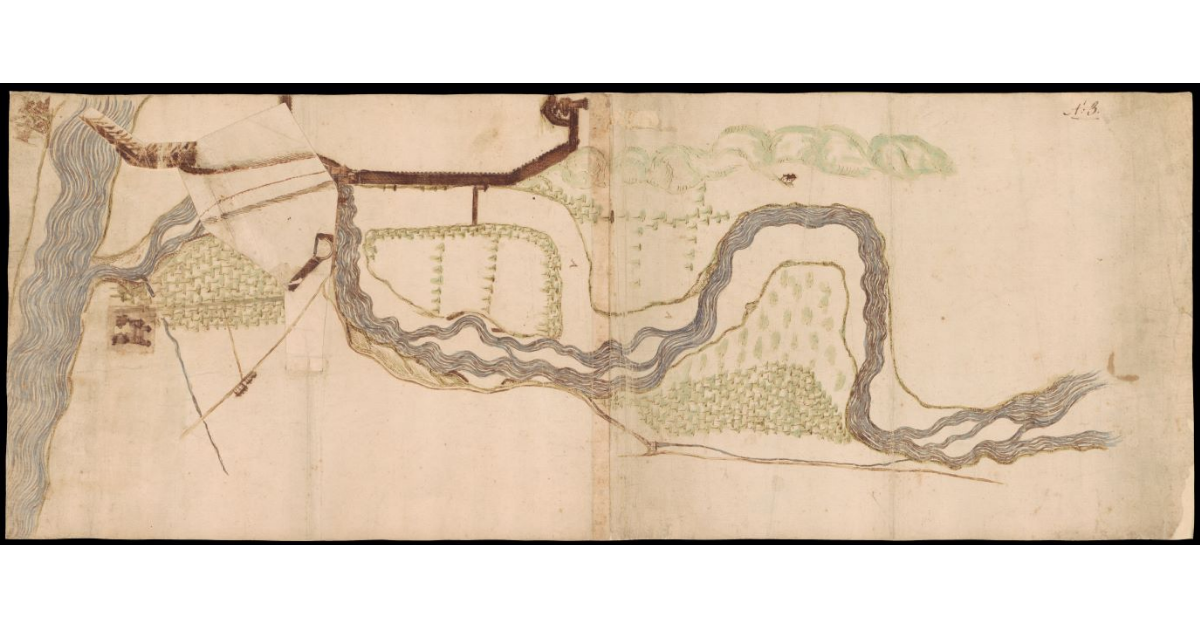 [Pianta del fiume Pesa al suo sbocco nel fiume Arno]