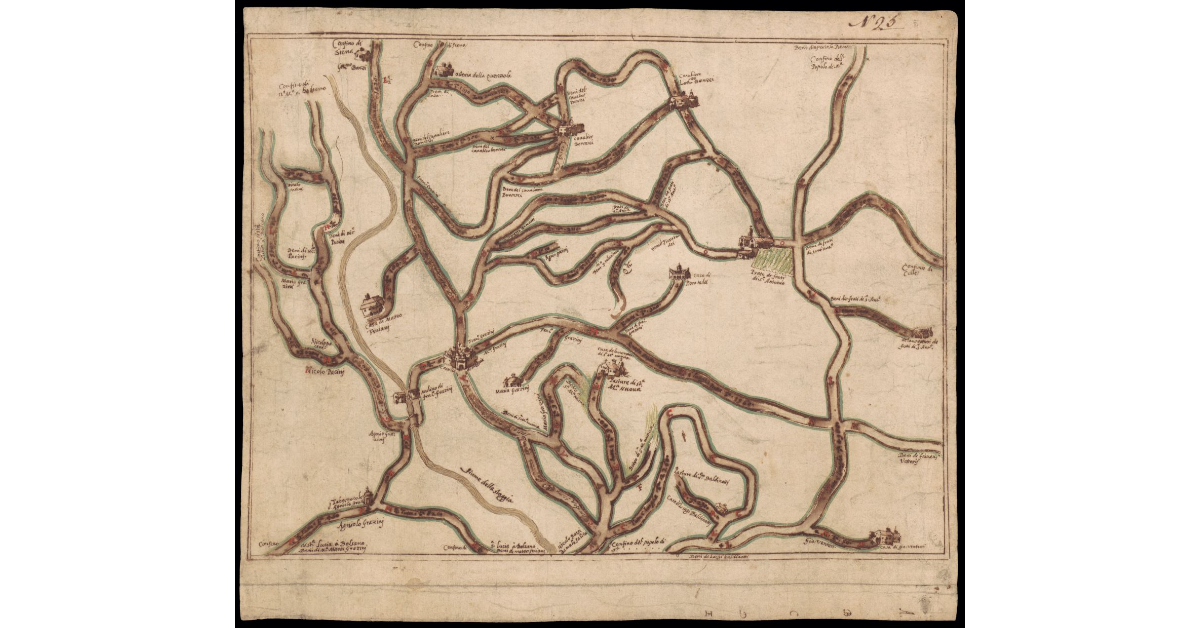 [Pianta del Popolo di Staggia con le sue strade pubbliche]