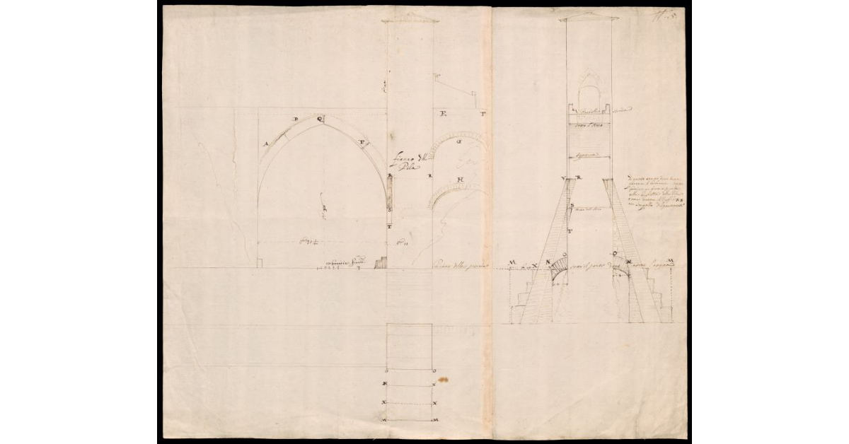 [Disegno per un ponte da farsi a Colle Val d'Elsa]