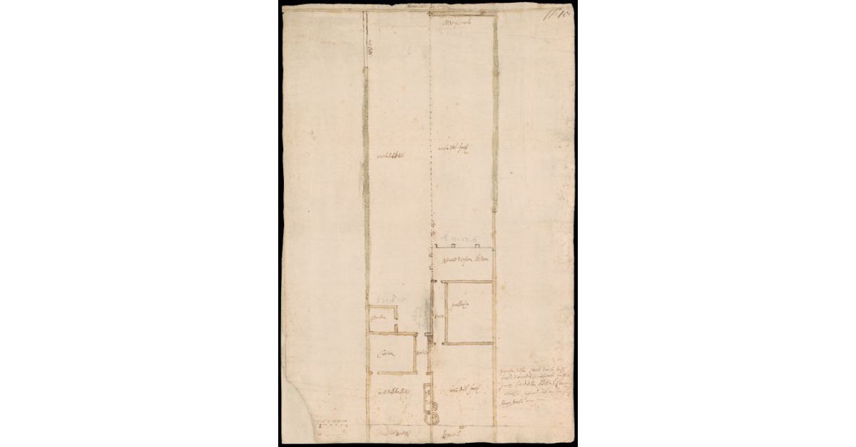 [Pianta di un orto e di una casa posti in Borgo Pinti a Firenze]