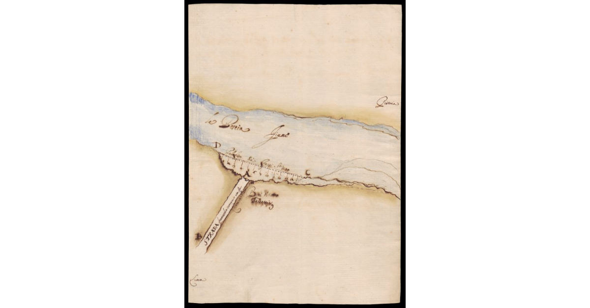 [Pianta di un tratto del fiume Pescia al confine con Lucca]