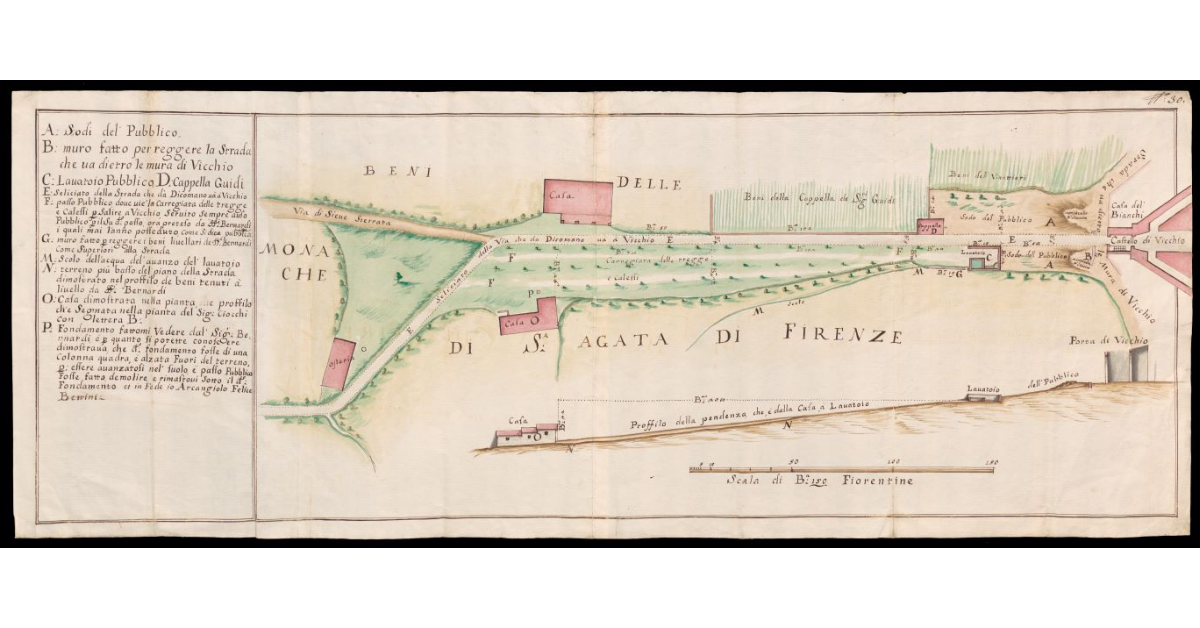 [Pianta di un tratto della Strada Maestra da Dicomano a Vicchio]