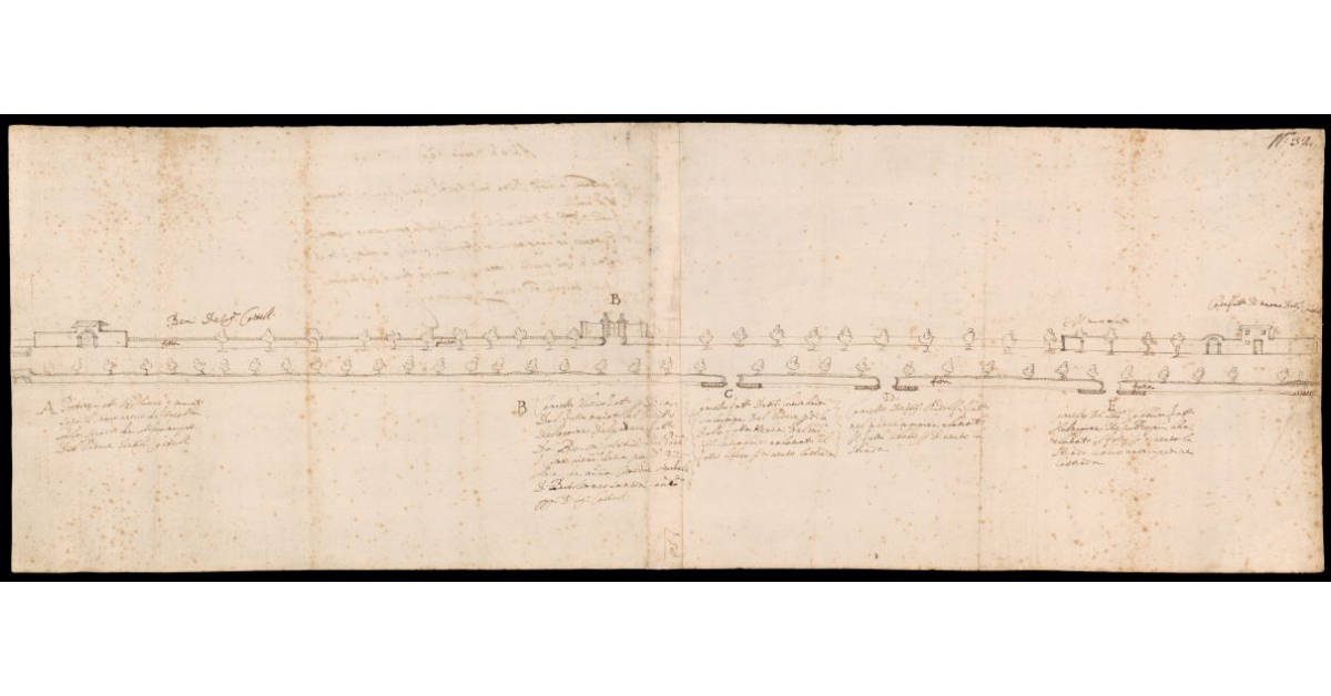 Pianta d'effetti presentata dall'Agente Cesare Cennini agli Uffiziali dei Fiumi in causa Castelli