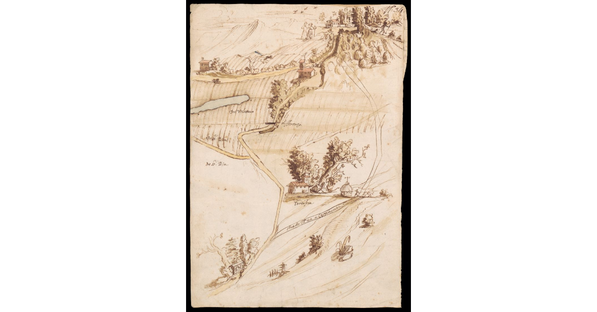 [Pianta di terreni per una controversia di confine nella zona fra Villa Tantafera e il convento dei Cappuccini di Montughi]