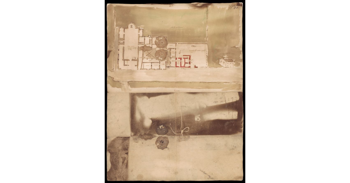 [Pianta della Chiesa di San Martino a Gangalandi e degli edifici limitrofi per una controversia di confine di Monsignor Tornabuoni]