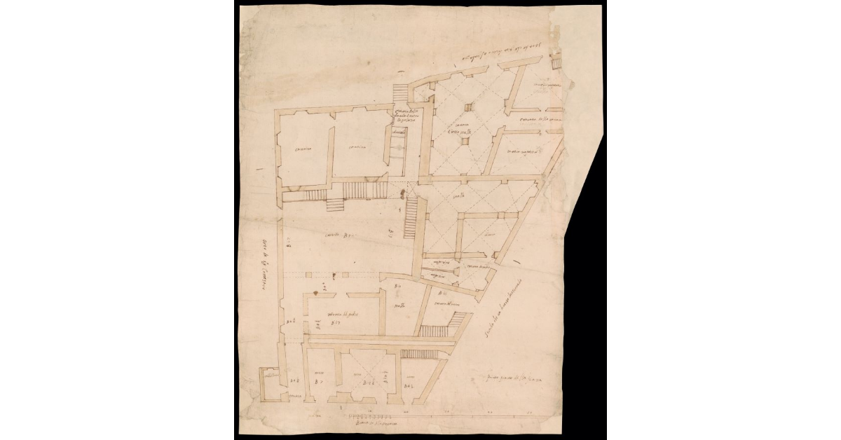 [Pianta del primo piano del Palazzo del Commissario di Cortona]