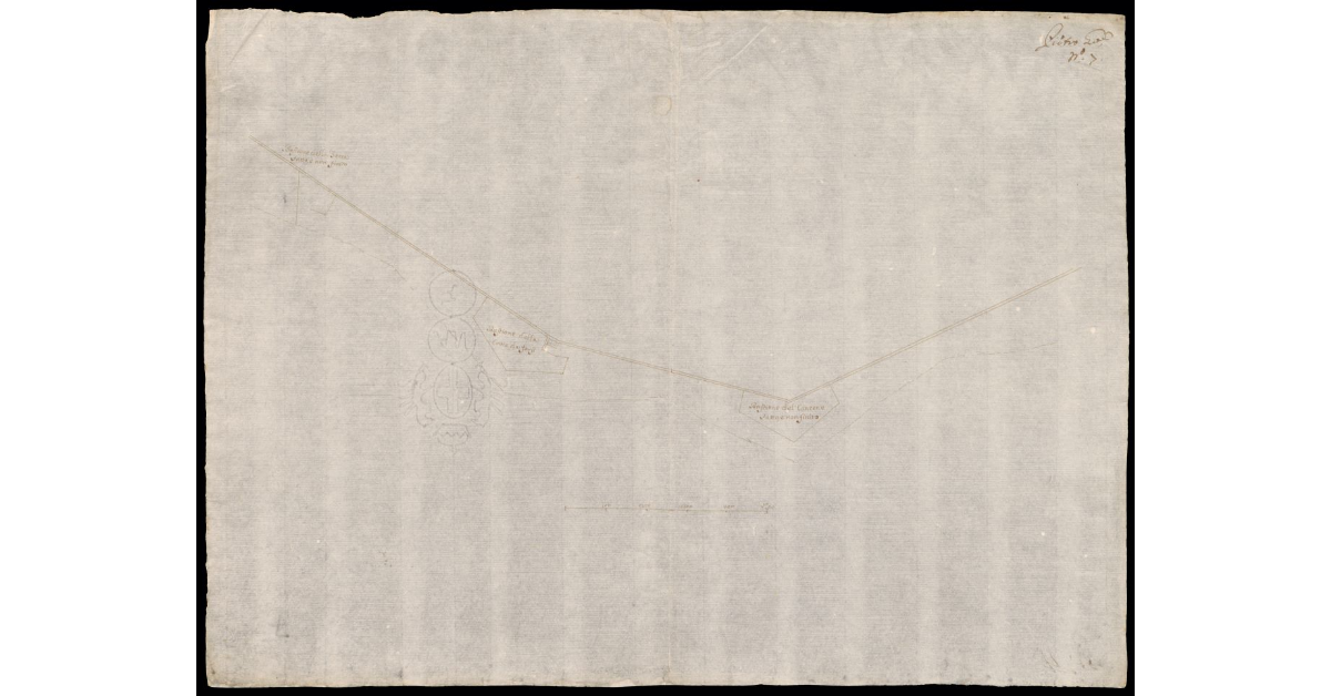 [Disegno della cerchia muraria tra la Zecca, Porta alla Croce e il Cantone, con progetto di baluardi da farsi a Firenze]