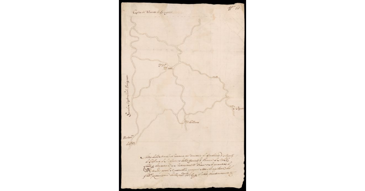 Sbozzo delle strade che esistono nel territorio di Barberino di Mugello, di Galliano, di Sant'Agata e delle Cascine di Panna di S.A.R
