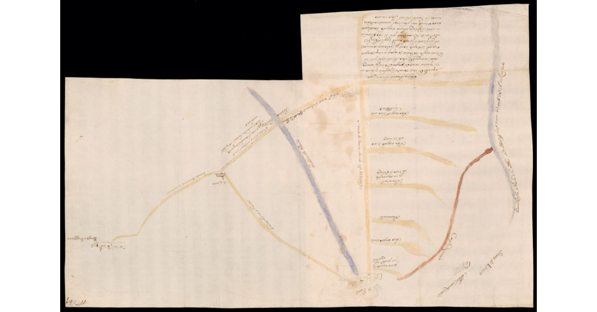 [Pianta delle strade fra Borgo a Buggiano, Pescia e il confine con lo Stato di Lucca]