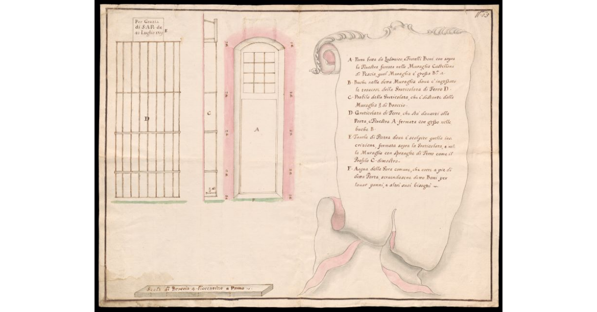 [Disegno di una porta costruita nelle mura di Pescia dai fratelli Gori]