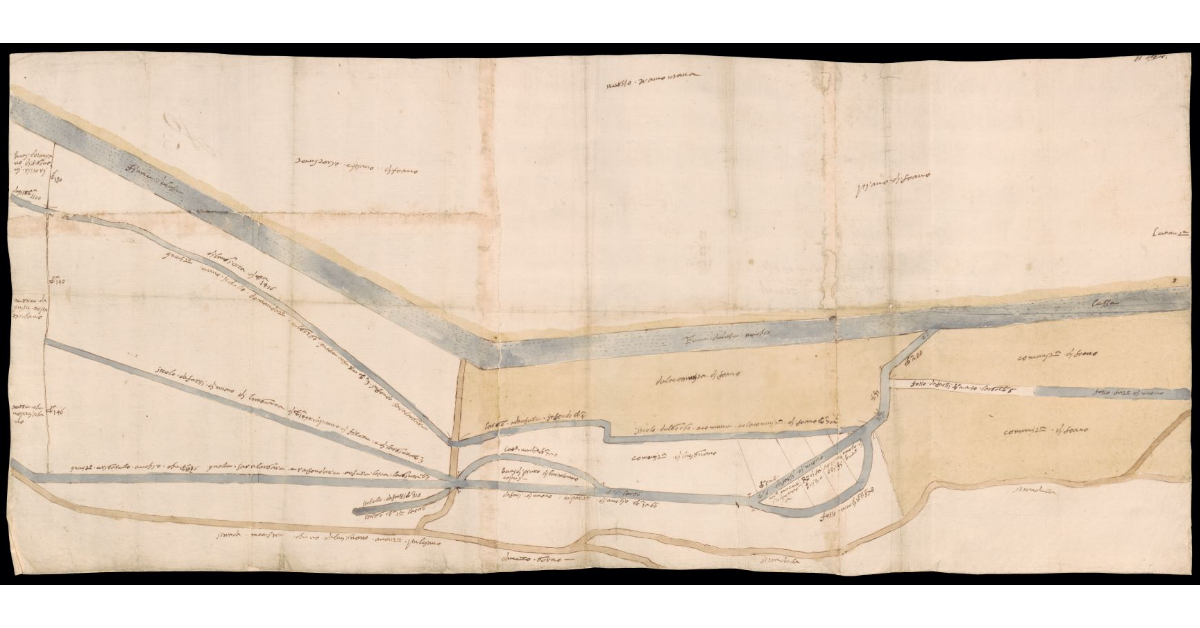 [Pianta di un tratto del fiume Esse nel piano di Foiano in Valdichiana]